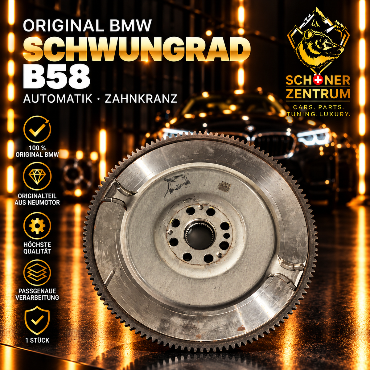 BMW B58B30P Schwungrad mit Zahnkranz – Schöner Zentrum Werbebild