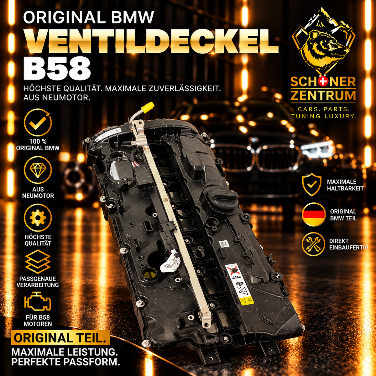 Original BMW B58B30P Ventildeckel – Schöner Zentrum Werbebild