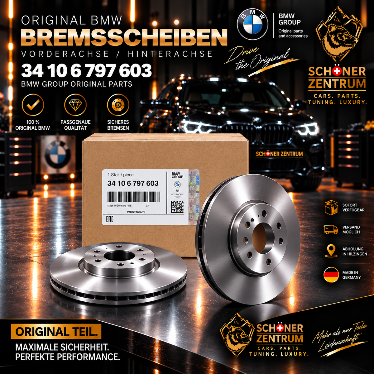Original BMW Bremsscheibe 34 10 6 797 603 – 370x30 mm – Vorderachse