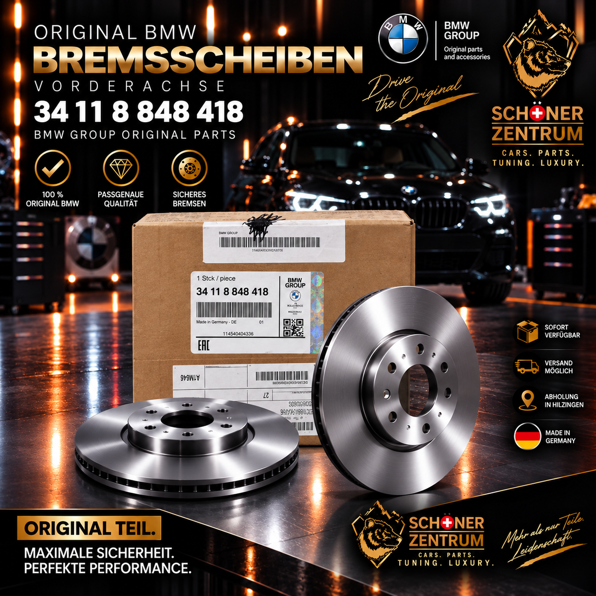 Original BMW Bremsscheibe 34 11 8 848 418 – 312x24 mm – Vorderachse