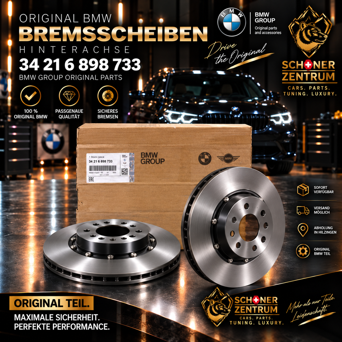 Original BMW Bremsscheibe Hinterachse 330x20 – 34 21 6 898 733