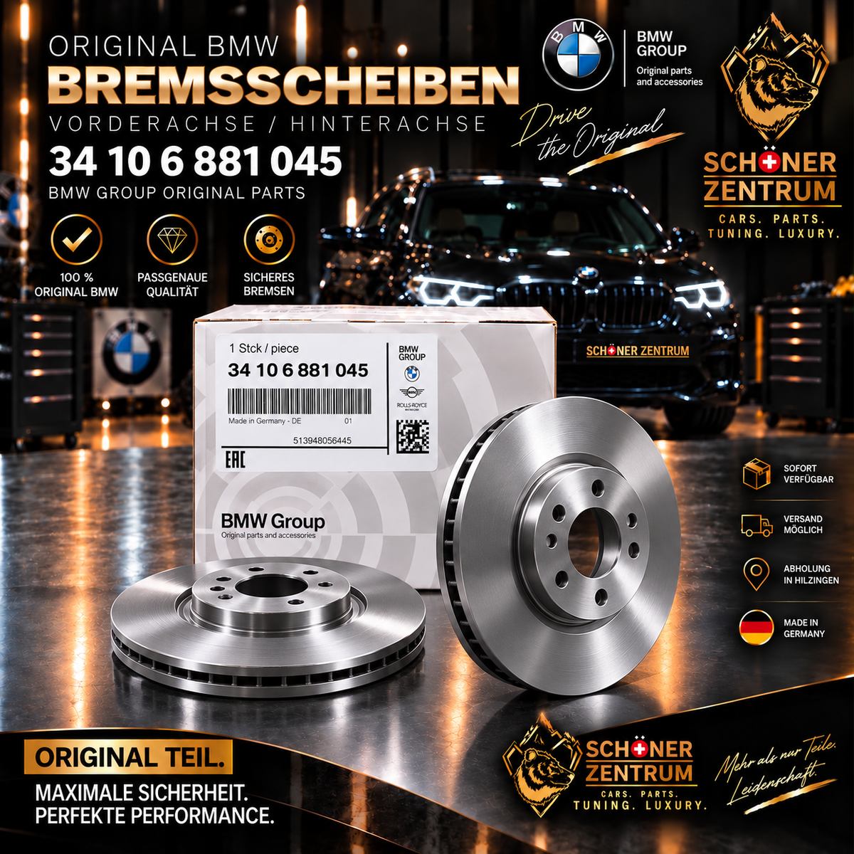Original BMW MINI Bremsscheibe 34106881045 – 335x30 mm – Vorderachse