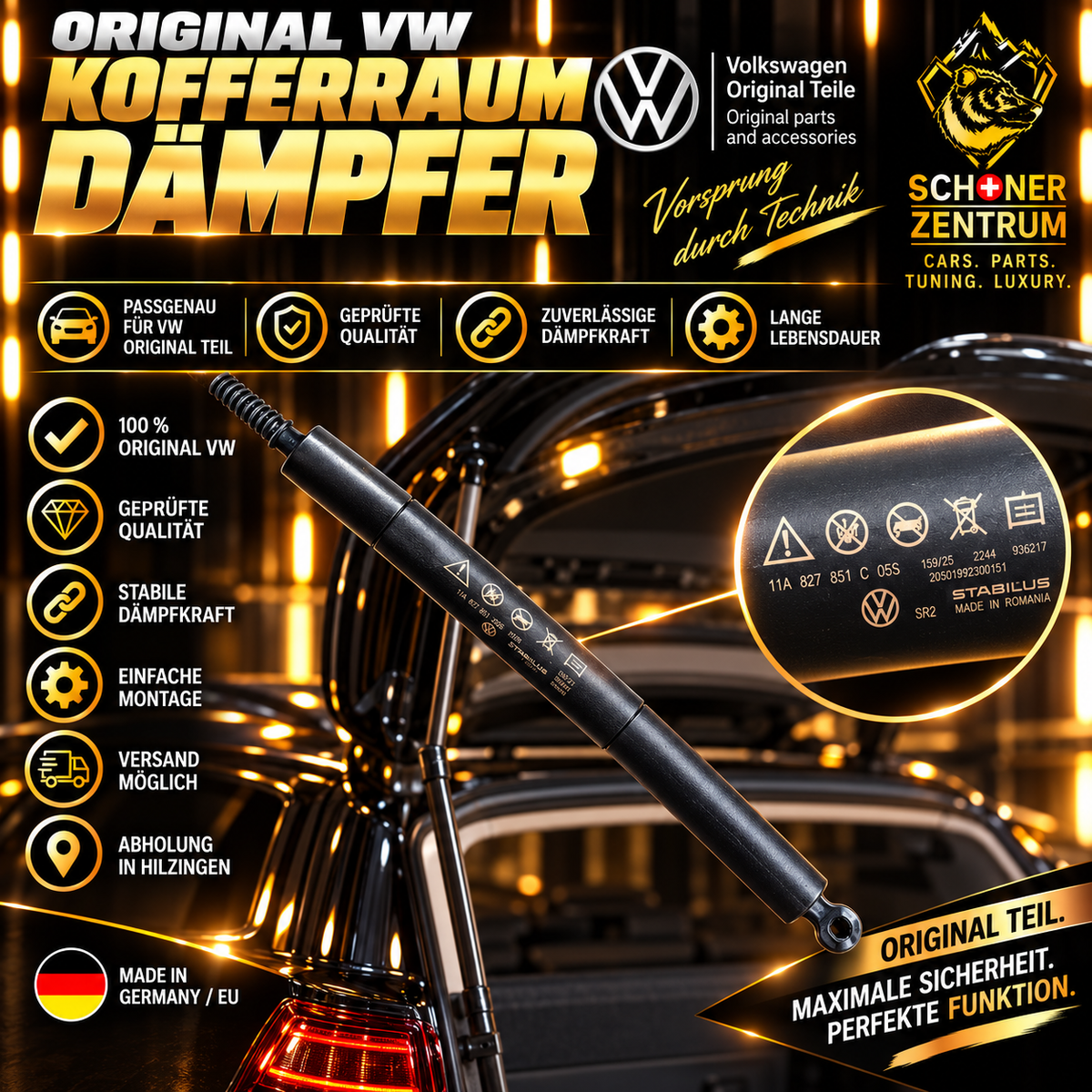 Original VW Kofferraumdämpfer STABILUS – Schöner Zentrum
