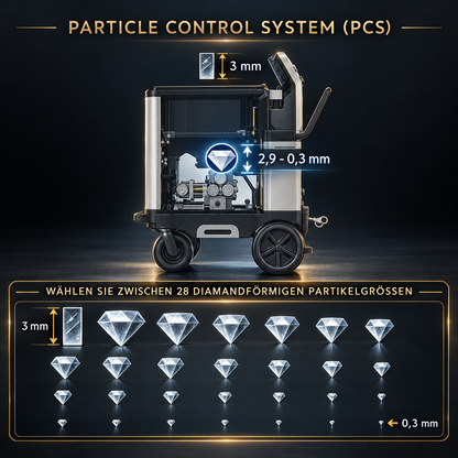 Particle Control System PCS Infografik im Schöner Zentrum Luxusstil