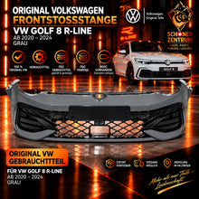 Original VW Golf 8 R-Line Frontstoßstange grau mit PDC – Vorderansicht