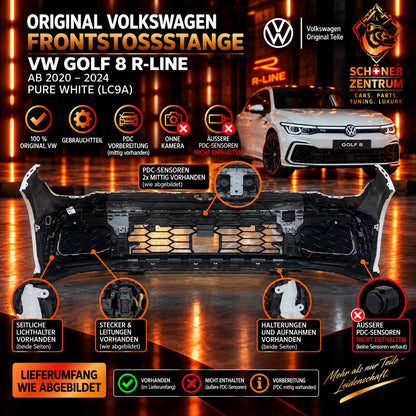 Original VW Golf 8 R-Line Frontstoßstange Pure White LC9A Rückseite