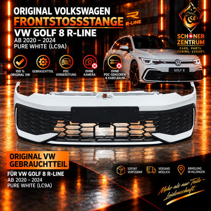 Original VW Golf 8 R-Line Frontstoßstange Pure White LC9A Vorderseite