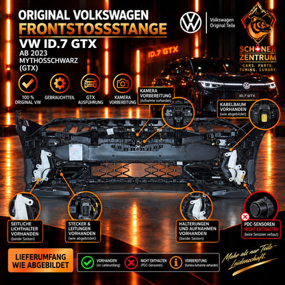 Original VW ID.7 GTX Frontstoßstange Mythosschwarz – Rückseite und Details