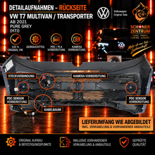Original VW T7 Frontstoßstange Pure Grey H7J – Rückseite mit PDC, Kamera und Verkabelung