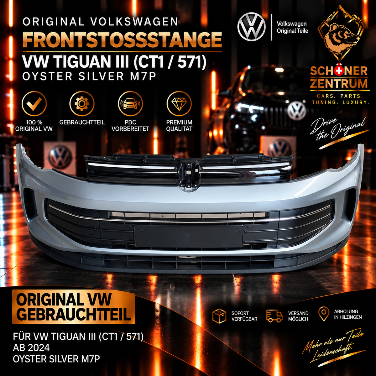 Original VW Tiguan III CT1 Frontstoßstange Oyster Silver gebraucht